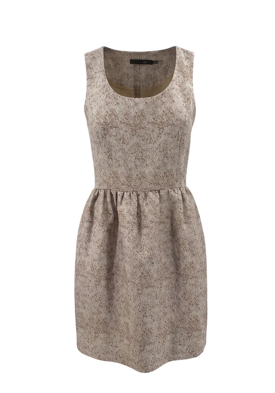 Ark & Co Metallic Jacquard Dress Champagne Gold Sleeveless Size Small